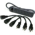C2G 6-Outlet Surge Suppressor with (3) 1ft Outlet Saver Power Extension Cords - Receptacles: 6 x NEMA 5-15R - 270J - 39995 - eCommerce Business Prime