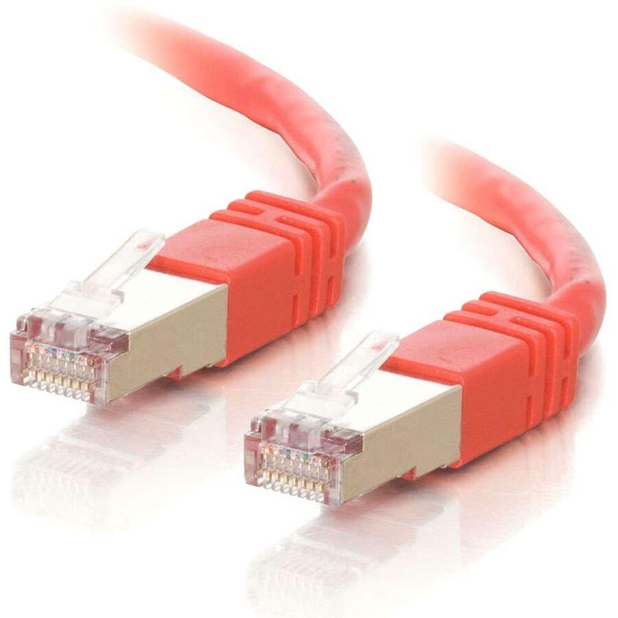 C2G-14ft Cat5e Molded Shielded (STP) Network Patch Cable - Red - Category 5e for Network Device - RJ-45 Male - RJ-45 Male - Shielded - 14ft - Red - 27262 - eCommerce Business Prime