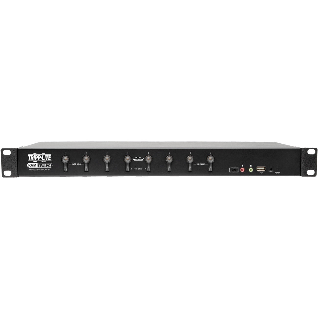 Tripp Lite 8-Port KVM Switch DVI/USB w Audio & Peripheral Sharing 1U 1080p - 8 Computer(s) - 1 Local User(s) - 2048 x 1536 - 11 x USB - 9 x DVI1 x VGA - Rack-mountable - 1U - B024-DUA8-SL - eCommerce Business Prime