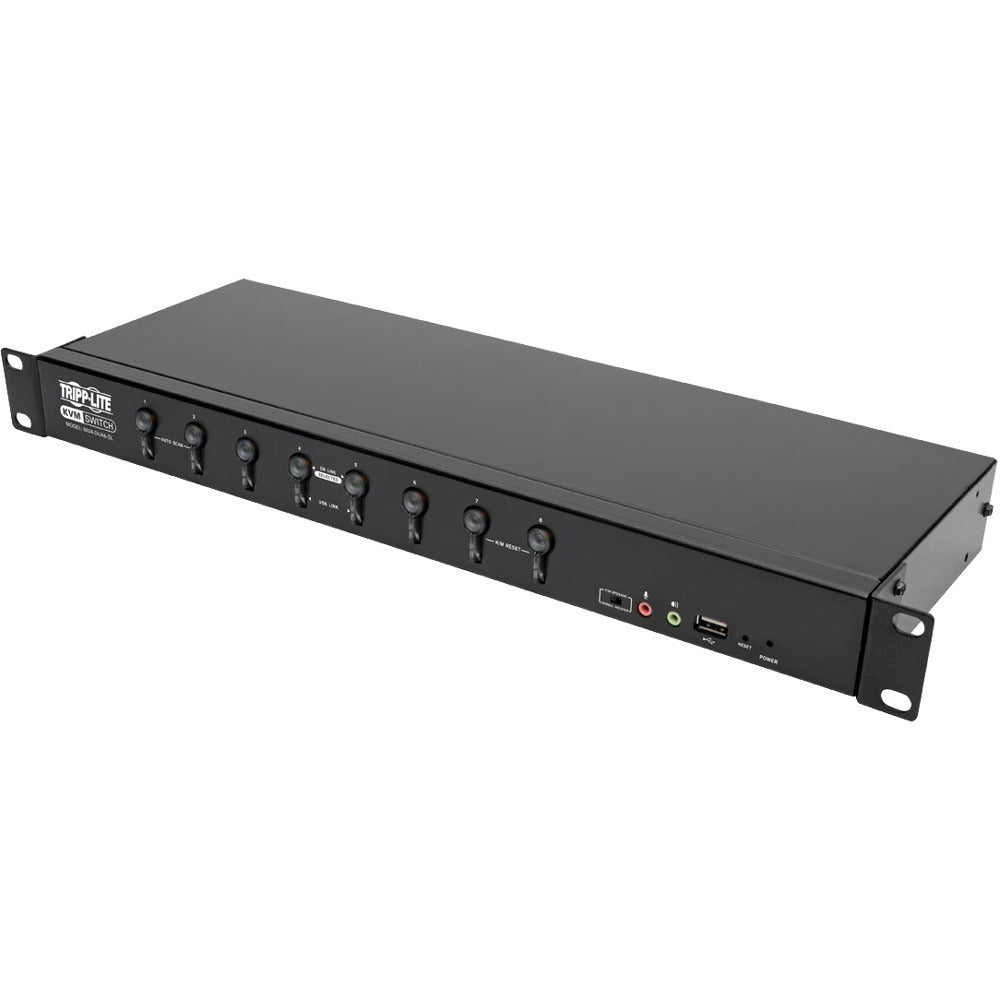 Tripp Lite 8-Port KVM Switch DVI/USB w Audio & Peripheral Sharing 1U 1080p - 8 Computer(s) - 1 Local User(s) - 2048 x 1536 - 11 x USB - 9 x DVI1 x VGA - Rack-mountable - 1U - B024-DUA8-SL - eCommerce Business Prime