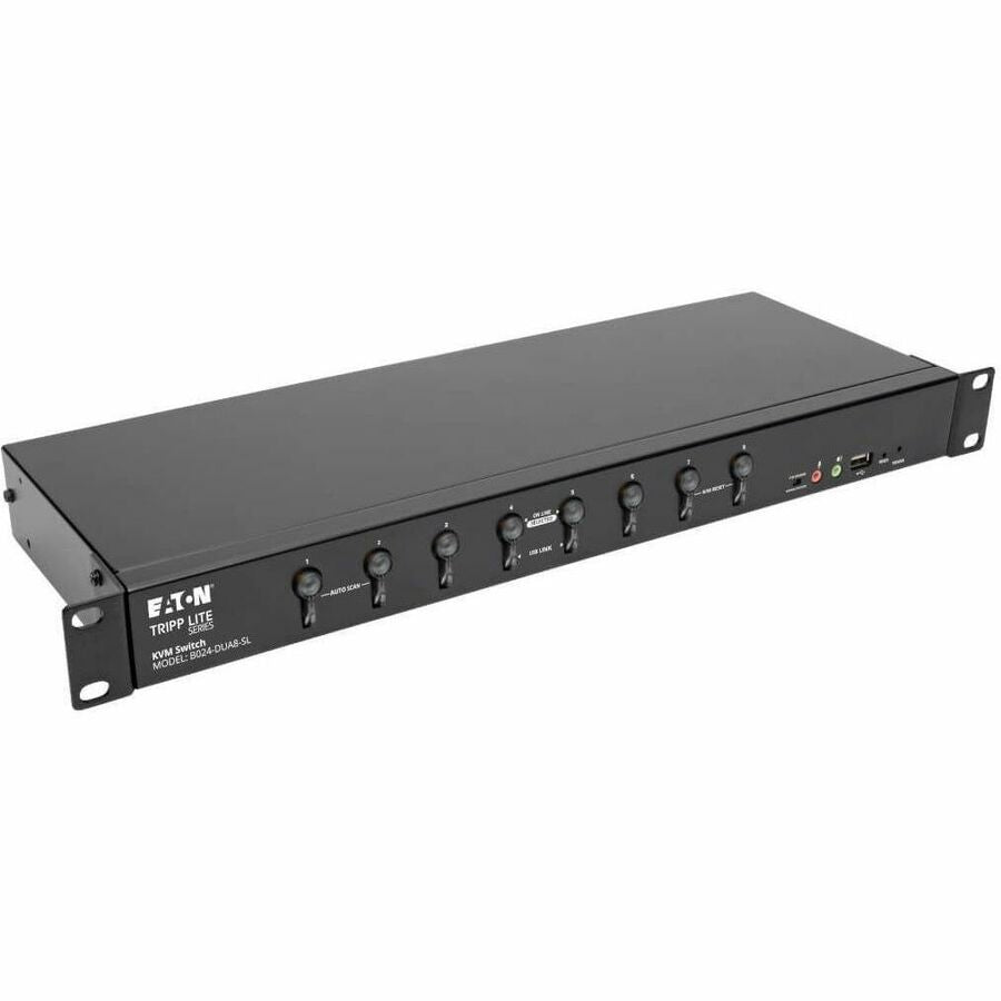Tripp Lite 8-Port KVM Switch DVI/USB w Audio & Peripheral Sharing 1U 1080p - 8 Computer(s) - 1 Local User(s) - 2048 x 1536 - 11 x USB - 9 x DVI1 x VGA - Rack-mountable - 1U - B024-DUA8-SL - eCommerce Business Prime
