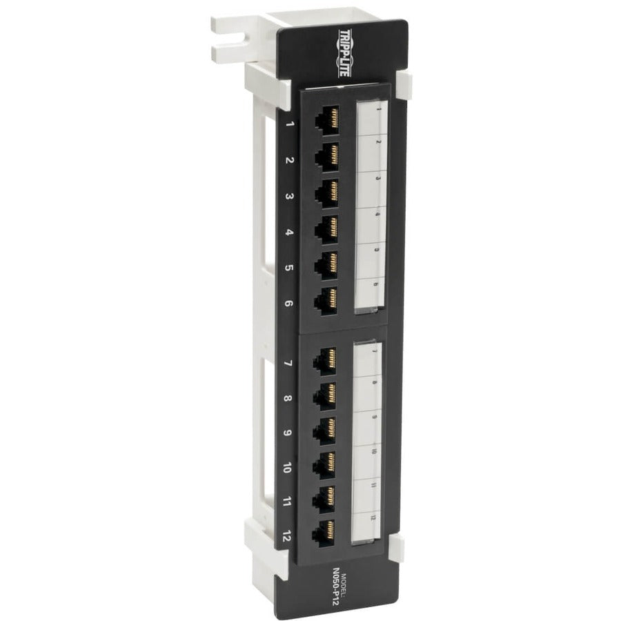 Tripp Lite Cat5 / Cat5e Wall-Mount PoE Patch Panel 12-Port 110 568A/B RJ45 - 12 Port(s) - 12 x RJ-45 - Black - Wall Mountable - TAA Compliant - N050-P12 - eCommerce Business Prime