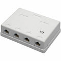 Tripp Lite Cat6 Surface-Mount Box 4-Port Unshielded 110 IDC Punchdown RJ45 - White - Acrylonitrile Butadiene Styrene (ABS) - 4 x RJ-45 Port(s) - N236-004-WH - eCommerce Business Prime