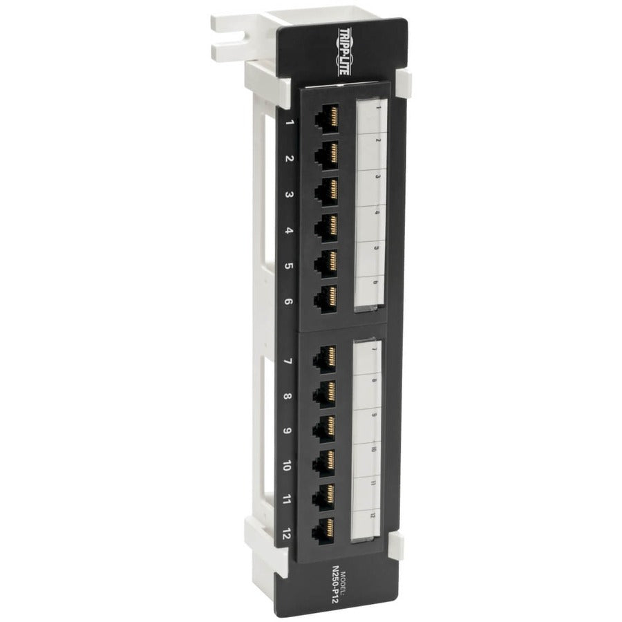 Tripp Lite Cat6 Wall-Mount PoE Patch Panel 12-Port 110/Krone 568A/B RJ45 - 12 Port(s) - 12 x RJ-45 - Black - Wall Mountable - TAA Compliant - N250-P12 - eCommerce Business Prime