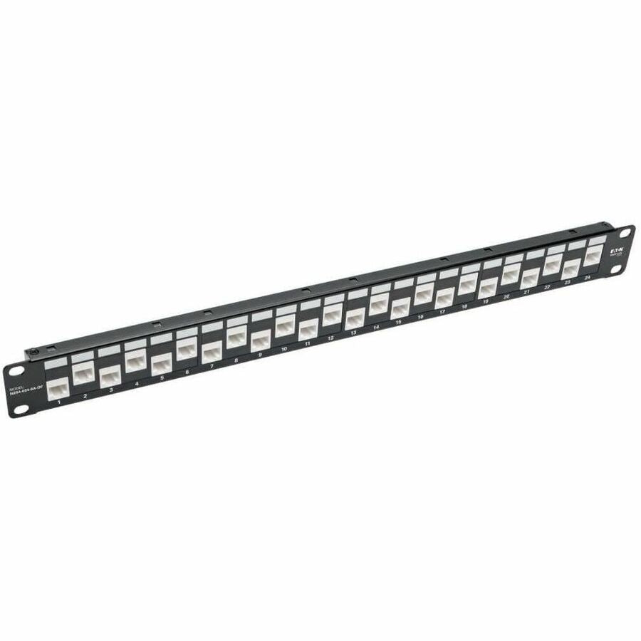 Tripp Lite 24-Port Cat6a Cat6 Cat5e Feed-Through Patch Panel Offset RJ45 1U - 24 Port(s) - 24 x RJ-45 - 1U High - 19" Wide - Rack-mountable - N254-024-6A-OF - eCommerce Business Prime