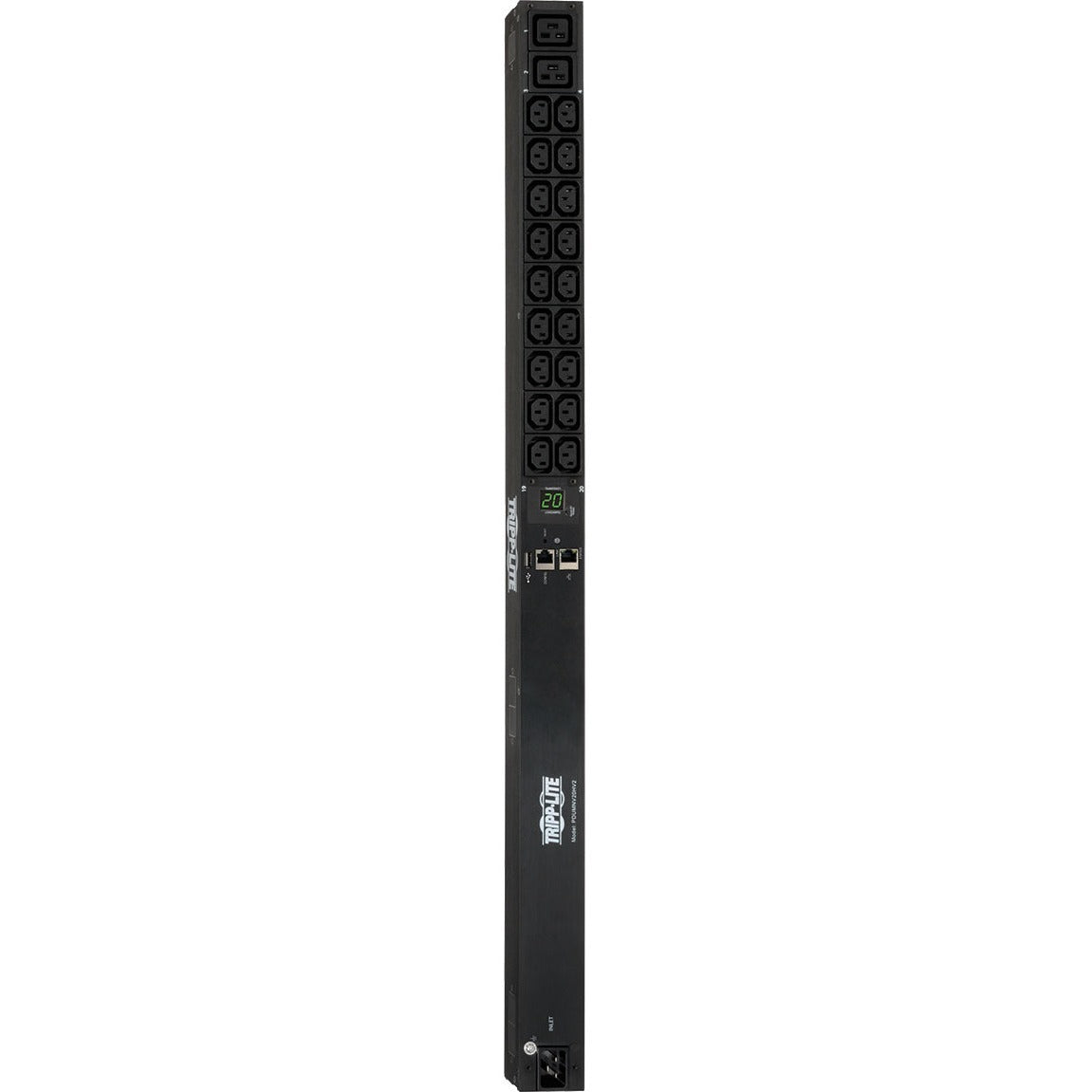 Tripp Lite PDU Monitored 208/230V 20A 18 C13;2 C19 C20/L6-20P LX Interface - Monitored - NEMA L6-20P, IEC 60320 C20 - 2 x IEC 60320 C19, 18 x IEC 60320 C13 - 230 V AC - 0U - Vertical - Rack Mount - Ra - PDUMNV20HV2LX
