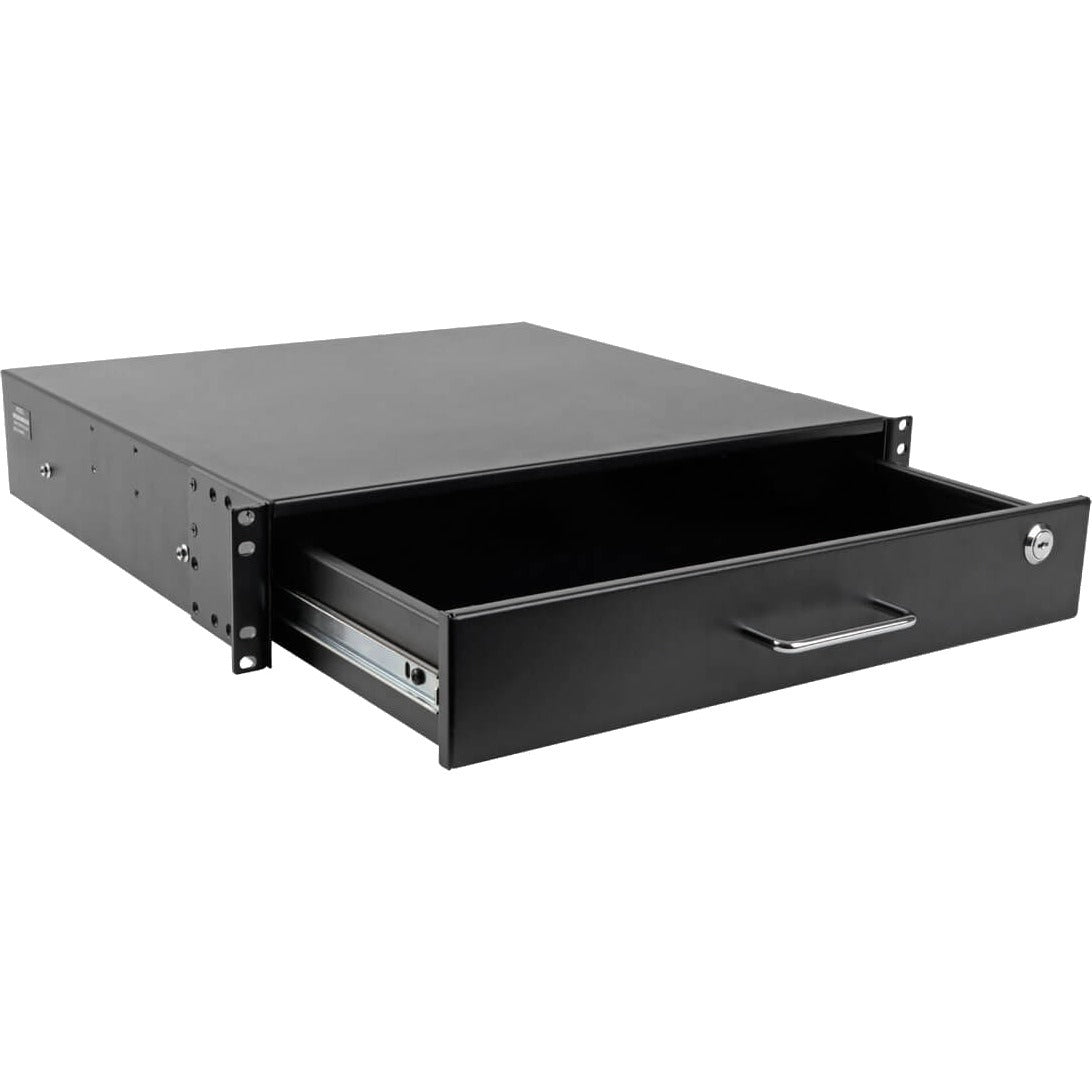 Tripp Lite 2U Locking Rackmount Storage Drawer Rack Enclosures/ Open Frame - 19" 2U Wide Rack-mountable - Black Powder Coat - Cold-rolled Steel (CRS) - 50 lb x Maximum Weight Capacity - SRDRAWER2U - eCommerce Business Prime