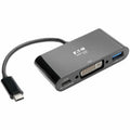 Tripp Lite USB C to DVI Adapter USB Hub & PD Charging, Thunderbolt 3 Compatible, USB Type C to DVI, USB-C, USB Type-C 6in - for Notebook/Tablet PC/Desktop PC/Smartphone - USB Type C - 2 x USB Ports -  - U444-06N-DUB-C - eCommerce Business Prime