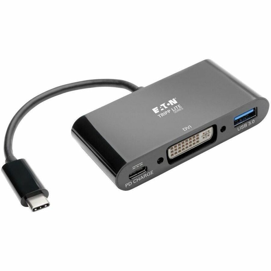 Tripp Lite USB C to DVI Adapter USB Hub & PD Charging, Thunderbolt 3 Compatible, USB Type C to DVI, USB-C, USB Type-C 6in - for Notebook/Tablet PC/Desktop PC/Smartphone - USB Type C - 2 x USB Ports -  - U444-06N-DUB-C - eCommerce Business Prime