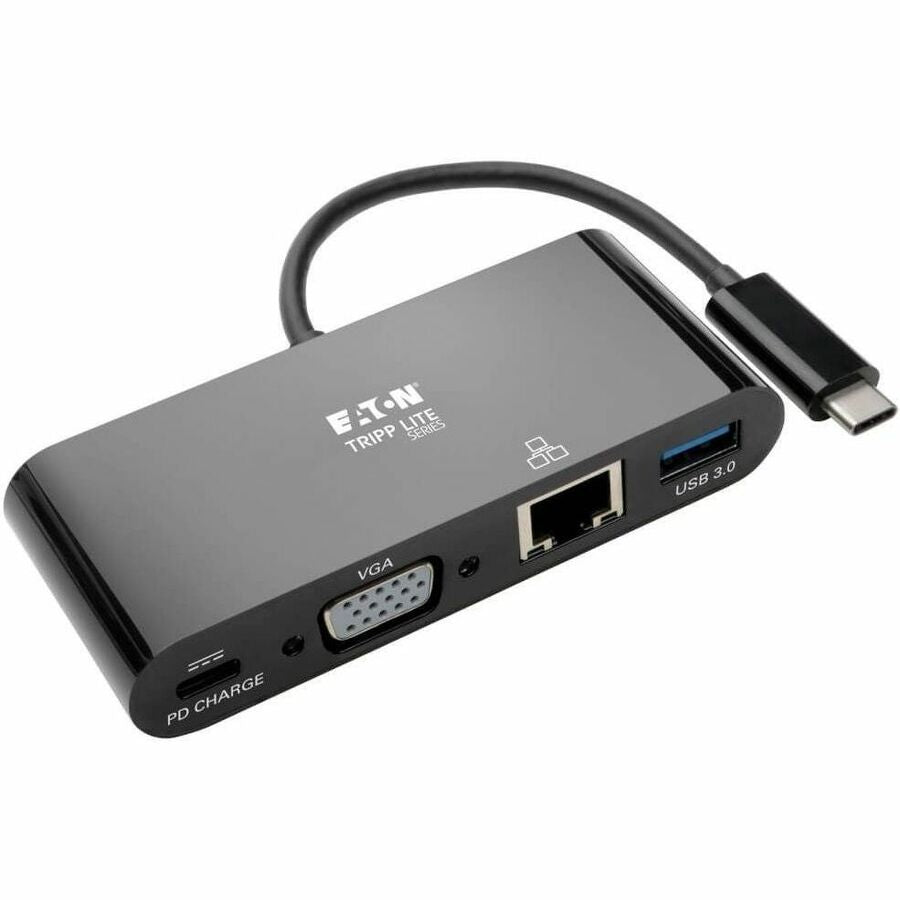 Tripp Lite USB C to VGA Multiport Adapter Dock USB Type C to VGA Black, Thunderbolt 3 Compatible, USB Type C, USB-C, USB Type-C - for Notebook/Tablet PC/Desktop PC/Smartphone - 60 W - USB Type C - 2 x - U444-06N-VGUB-C - eCommerce Business Prime