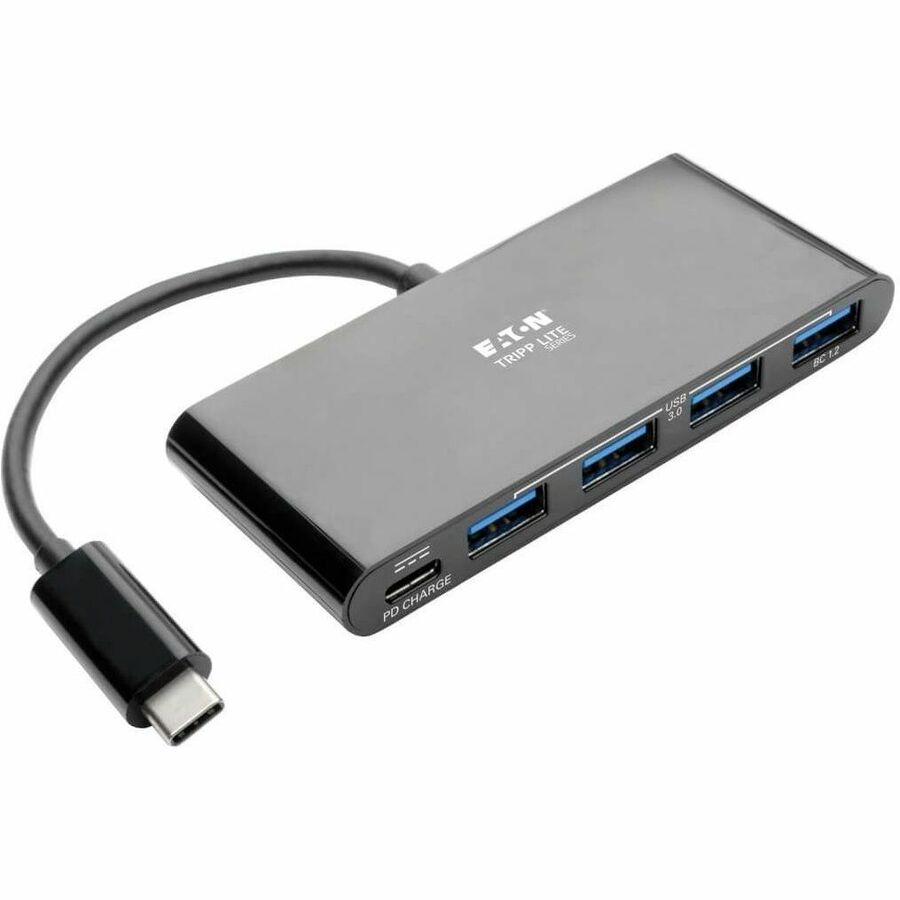 Tripp Lite USB C Hub Adapter w 4x USB-A & USB Type C PD Charging Black - USB Type C - External - 4 USB Port(s) - 4 USB 3.0 Port(s) - PC, Mac - U460-004-4AB-C - eCommerce Business Prime
