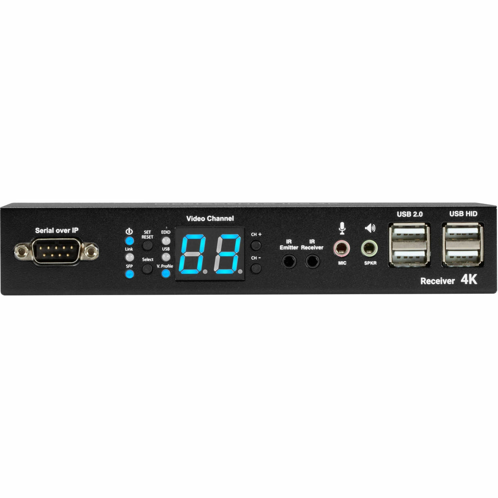 Black Box MediaCento IPX 4K Receiver - HDMI, USB, Serial, IR, Audio - 1 Computer(s) - 1 Remote User(s) - 328.08 ft Range - 4K - 4096 x 2160 Maximum Video Resolution - 1 x Network (RJ-45) - 4 x USB - 1 - VX-HDMI-4KIP-RX - eCommerce Business Prime