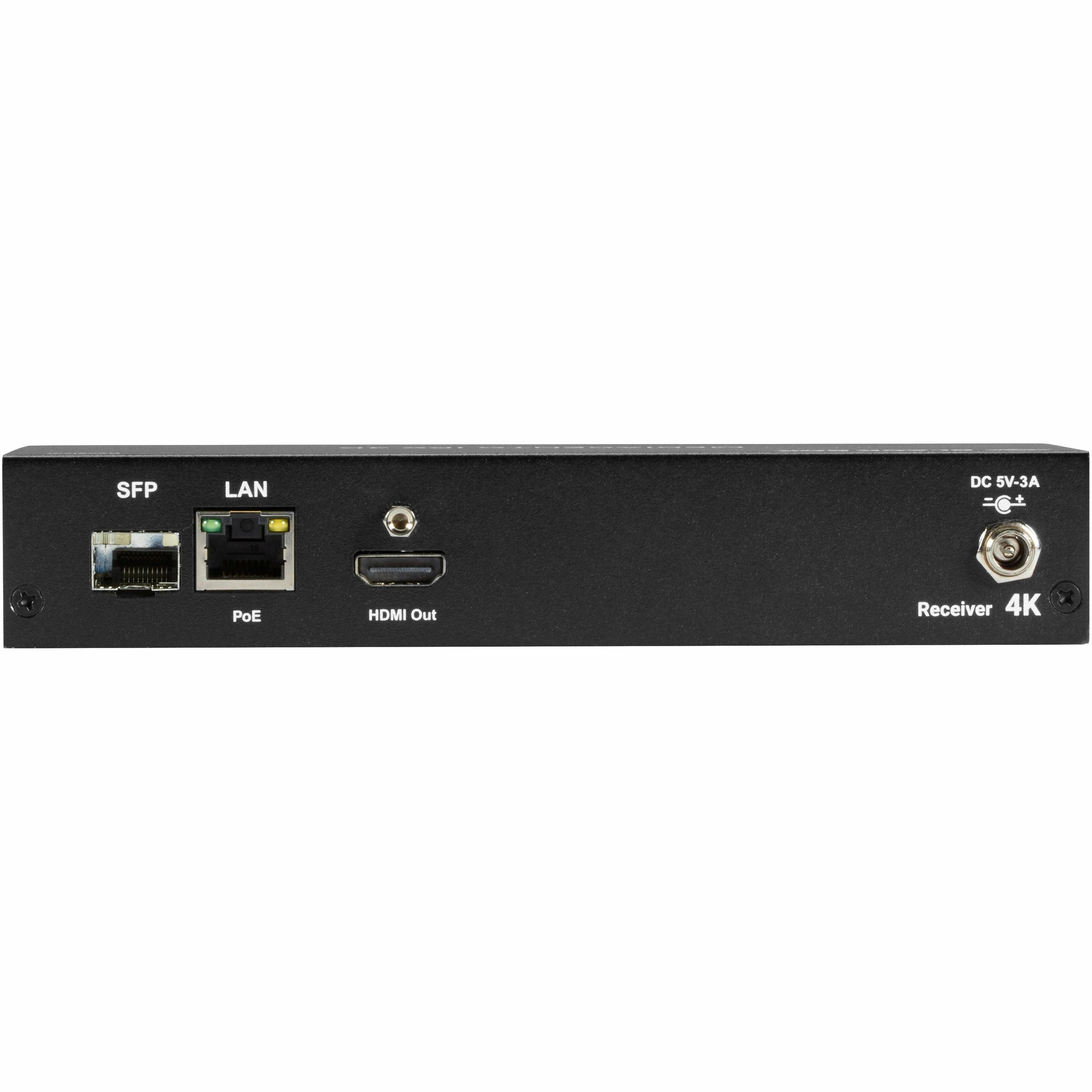 Black Box MediaCento IPX 4K Receiver - HDMI, USB, Serial, IR, Audio - 1 Computer(s) - 1 Remote User(s) - 328.08 ft Range - 4K - 4096 x 2160 Maximum Video Resolution - 1 x Network (RJ-45) - 4 x USB - 1 - VX-HDMI-4KIP-RX - eCommerce Business Prime