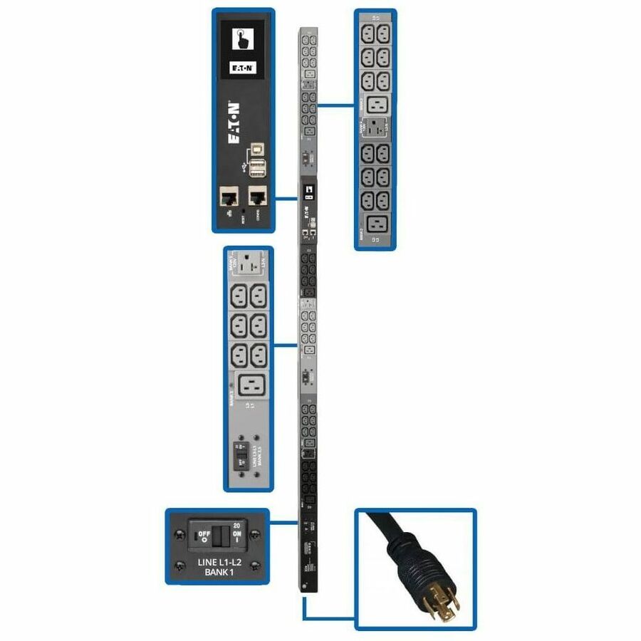 Tripp Lite 3-Phase PDU Monitored 8.6kW 208/120V 36 C13; 6 C19; 5-15/20R TAA - Monitored - NEMA L21-30P - 6 x IEC 60320 C19, 36 x IEC 60320 C13, 3 x NEMA 5-15/20R - 230 V AC - Network (RJ-45) - 0U - Ve...  - PDU3EVN6L2130 - eCommerce Business Prime