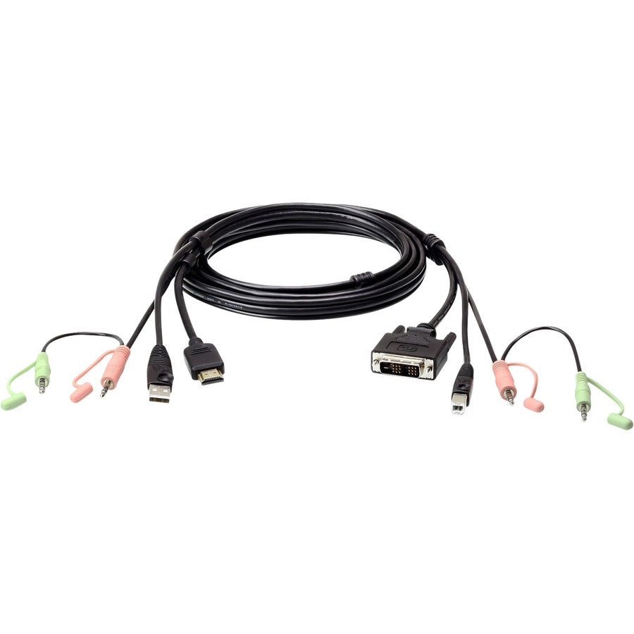 ATEN 1.8M USB HDMI to DVI-D KVM Cable with Audio - 5.91 ft DVI-D/HDMI/Mini-phone/USB KVM Cable for KVM Switch, Audio/Video Device - First End: 1 x HDMI Digital Audio/Video - Male, 1 x USB Type A - Mal - 2L7D02DH - eCommerce Business Prime
