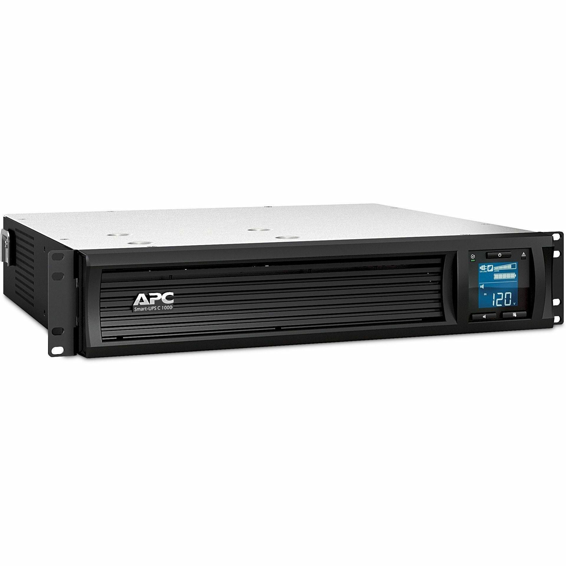 APC by Schneider Electric Smart-UPS C 1000VA LCD RM 2U 120V with SmartConnect - 2U Rack-mountable - 3 Hour Recharge - 9.20 Minute Stand-by - 120 V AC Input - 120 V AC Output - 6 x NEMA 5-15R - SMC1000-2UC - eCommerce Business Prime