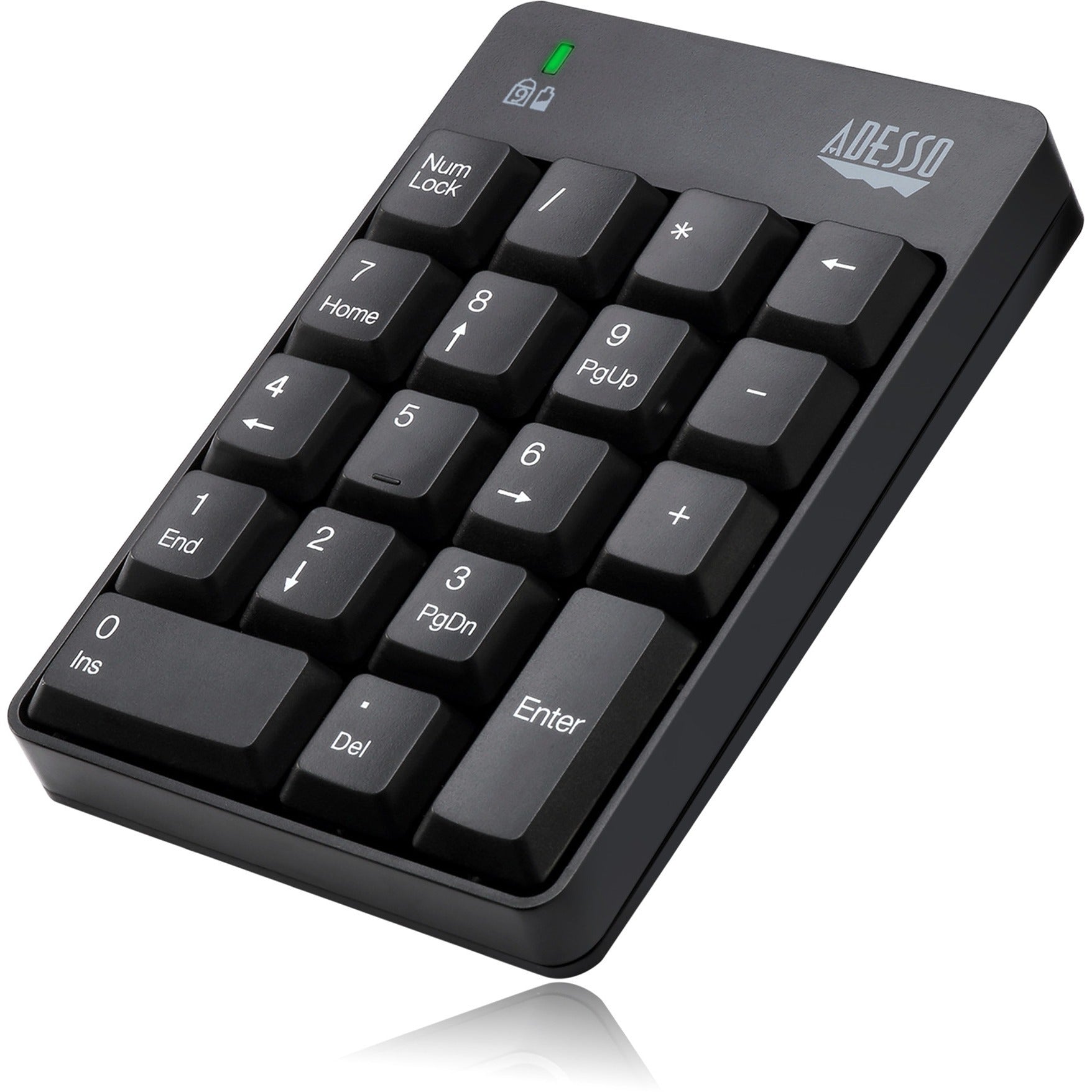 Adesso Wireless Spill Resistant 18-Key Numeric Keypad - Wireless Connectivity - RF - 30 ft - 2.40 GHz - USB Interface - 18 Key - English (US) - Computer - Windows - Membrane Keyswitch - AAA Battery Si - WKB-6010UB - eCommerce Business Prime