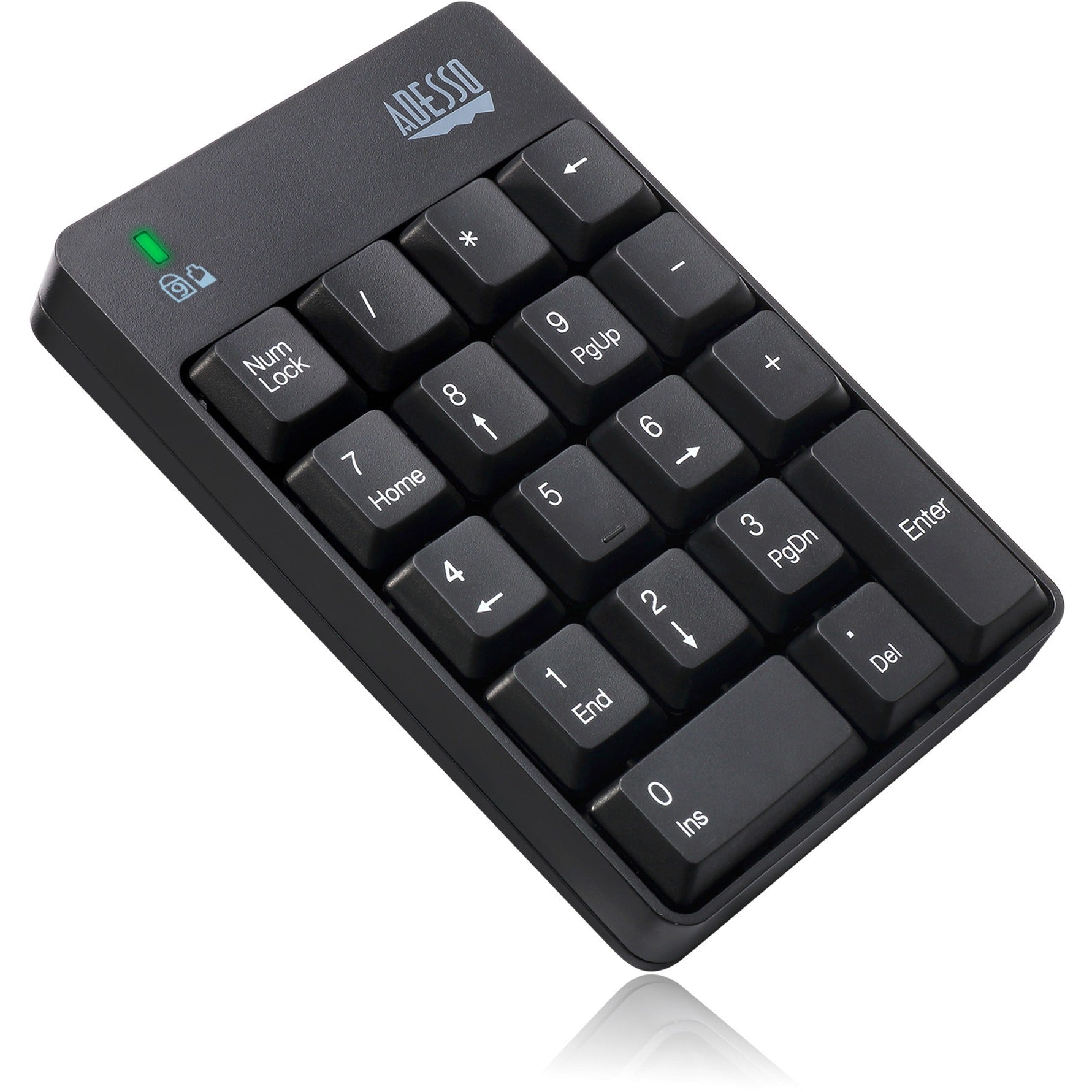 Adesso Wireless Spill Resistant 18-Key Numeric Keypad - Wireless Connectivity - RF - 30 ft - 2.40 GHz - USB Interface - 18 Key - English (US) - Computer - Windows - Membrane Keyswitch - AAA Battery Si - WKB-6010UB - eCommerce Business Prime