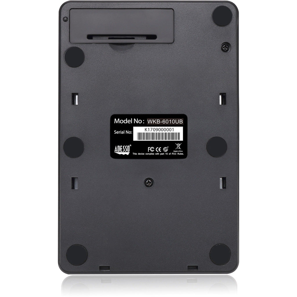 Adesso Wireless Spill Resistant 18-Key Numeric Keypad - Wireless Connectivity - RF - 30 ft - 2.40 GHz - USB Interface - 18 Key - English (US) - Computer - Windows - Membrane Keyswitch - AAA Battery Si - WKB-6010UB - eCommerce Business Prime