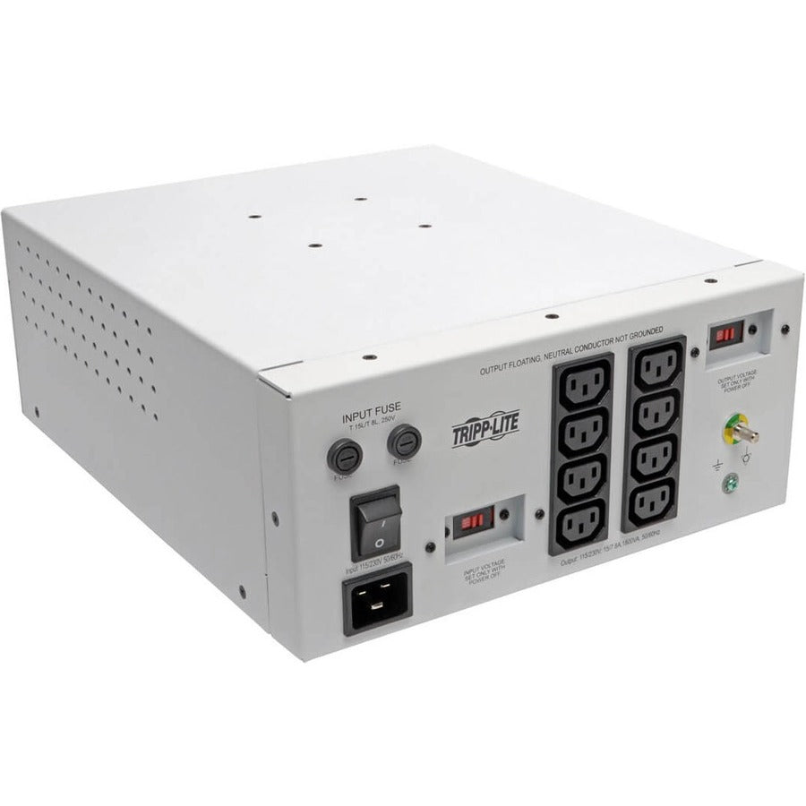 Tripp Lite Isolation Transformer Hospital Dual-Voltage 115/230V 1800W 8 C13 - 1800 VA - 120 V AC, 230 V AC Input - 115 V AC, 230 V AC Output - IS1800HGDV
