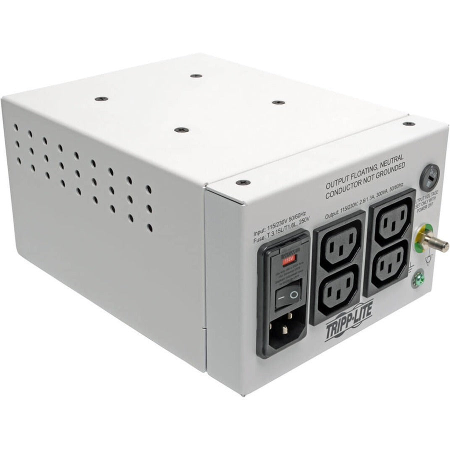 Tripp Lite Isolation Transformer Dual-Voltage 115/230V 300W Medical-Grade - 300 VA - 120 V AC, 230 V AC Input - 115 V AC, 230 V AC Output - IS300HGDV - eCommerce Business Prime