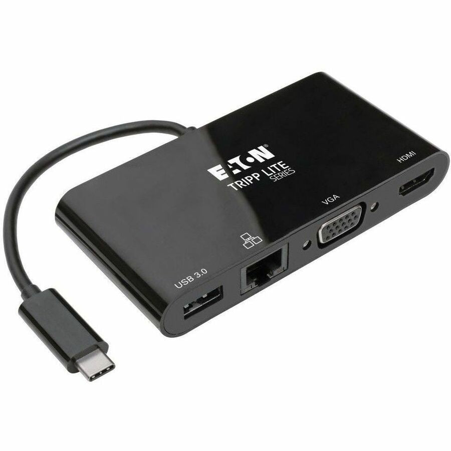 Tripp Lite USB C Docking Station Adapter Converter 4K w/ HDMI, VGA, Gigabit Ethernet, USB-A Hub, Black, Thunderbolt 3 Compatible - for Notebook/Tablet/Smartphone/Projector/Monitor - USB 3.1 Type C - 2...  - U444-06N-HV4GUB - eCommerce Business Prime