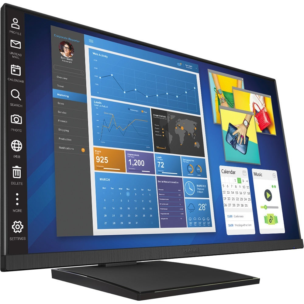 Planar Helium PCT2435 23.8" LCD Touchscreen Monitor - 16:9 - 14 ms - Projected CapacitiveMulti-touch Screen - 1920 x 1080 - Full HD - 16.7 Million Colors - 1,000:1 - 250 Nit - Edge LED Backlight - Spe - 997-9363-00 - eCommerce Business Prime