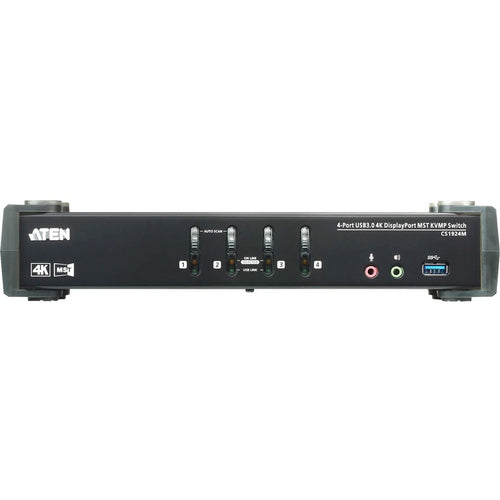 ATEN 4-Port USB 3.0 4K DisplayPort MST KVMP Switch (Cables Included)-TAA Compliant - 4 Computer(s) - 1 Local User(s) - 4096 x 2160 - 8 x USB - 1 x HDMI - Desktop - 5 x DisplayPort - CS1924M - eCommerce Business Prime