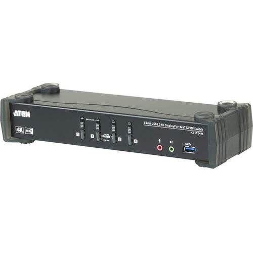 ATEN 4-Port USB 3.0 4K DisplayPort MST KVMP Switch (Cables Included)-TAA Compliant - 4 Computer(s) - 1 Local User(s) - 4096 x 2160 - 8 x USB - 1 x HDMI - Desktop - 5 x DisplayPort - CS1924M - eCommerce Business Prime