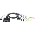 ATEN 2-Port USB DisplayPort Cable KVM Switch with Remote Port Selector - 2 Computer(s) - 1 Local User(s) - 2560 x 1600 - 2 x USB - 1 x DisplayPort - CS22DP - eCommerce Business Prime