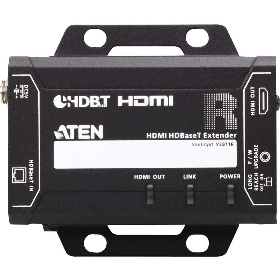 ATEN HDMI HDBaseT Receiver-TAA Compliant - 1 Output Device - 328.08 ft Range - 1 x Network (RJ-45) - 1 x HDMI Out - 4K - 4096 x 2160 - Twisted Pair - Category 6 - Rack-mountable - VE811R - eCommerce Business Prime