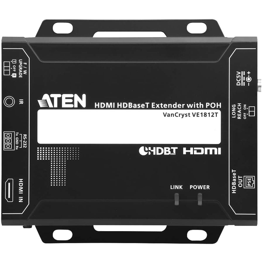 ATEN HDMI HDBaseT Transmitter with POH (4K@100m) (HDBaseT Class A)-TAA Compliant - 1 Input Device - 492.13 ft Range - 1 x Network (RJ-45) - 1 x HDMI In - 4K - 4096 x 2160 - Twisted Pair - Category 6a  - VE1812T - eCommerce Business Prime