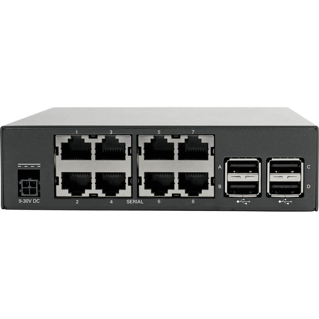 Tripp Lite 8-Port Serial Console Server with Dual GbE NIC, Flash and 4 USB Ports - Twisted Pair - 2 x Network (RJ-45) - 4 x USB - 8 x Serial Port - 1000Base-X - Gigabit Ethernet - Management Port - Ra - B093-008-2E4U - eCommerce Business Prime