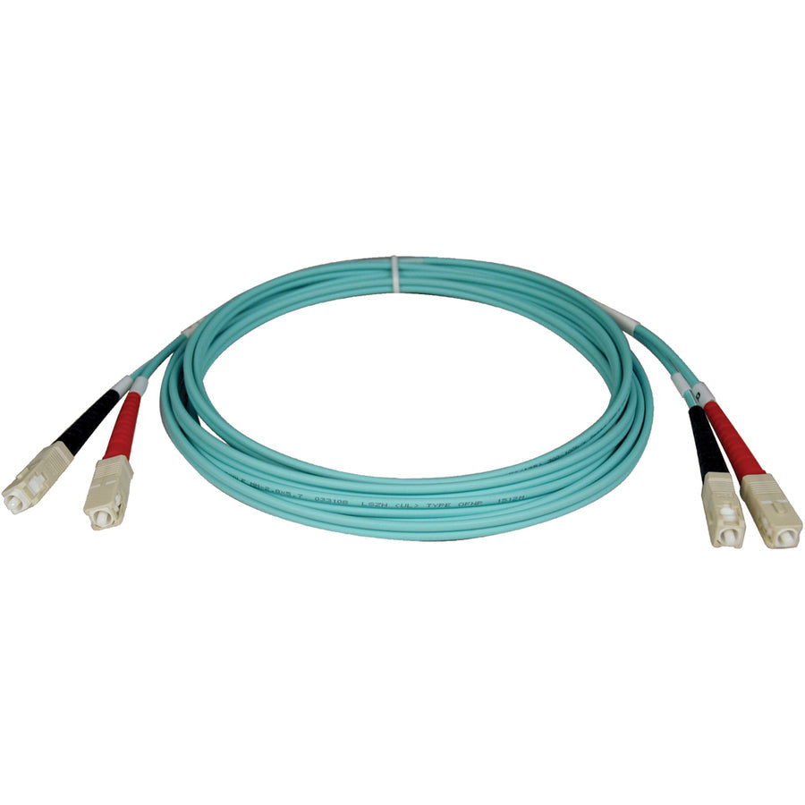 Tripp Lite 10M 10Gb Duplex Multimode 50/125 OM3 LSZH Fiber Optic Patch Cable SC/SC Aqua 33' 33ft 10 Meter - 32.81ft - N806-10M - eCommerce Business Prime
