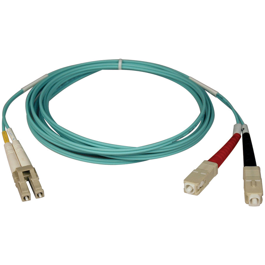 Tripp Lite 10M 10Gb Duplex Multimode 50/125 OM3 LSZH Fiber Optic Patch Cable LC/SC Aqua 33' 33ft 10 Meter - SC Male - LC Male - 32.81ft - N816-10M - eCommerce Business Prime