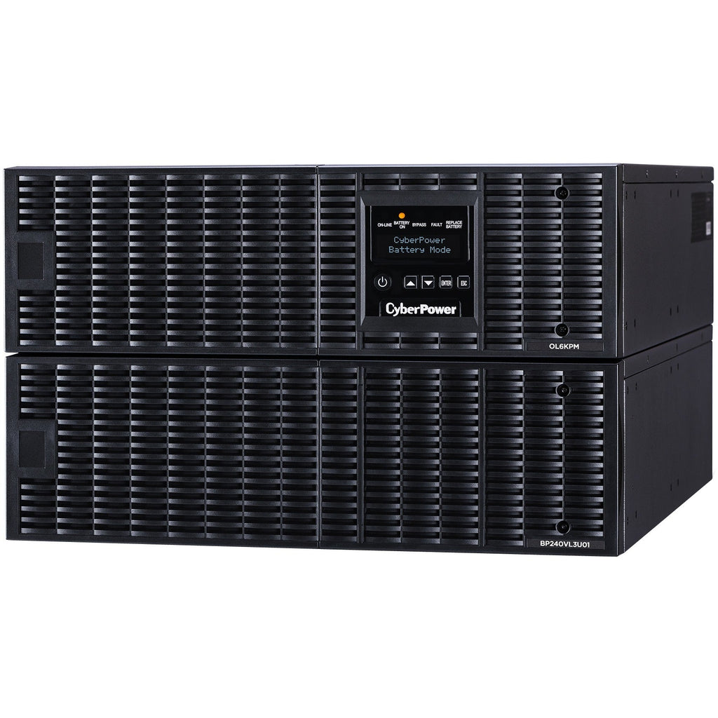 CyberPower OL6KRT Smart App Online UPS Systems - 6000VA/5400W, 200 - 240 VAC, NEMA L6-30P, 6U, Rack / Tower, Sine Wave, 4 Outlets, LCD, PowerPanel&reg; Business, $300000 CEG, 3YR Warranty - OL6KRT - eCommerce Business Prime