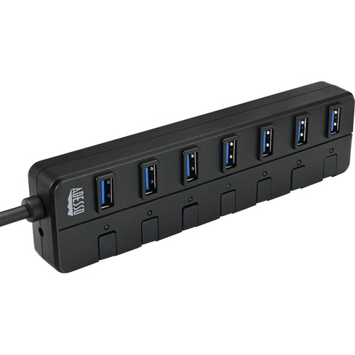Adesso 7-ports USB 3.0 Hub with 5V2A Power Adaptor - USB - External - 7 USB Port(s) - 7 USB 3.0 Port(s) - PC, Mac - AUH-3070P - eCommerce Business Prime