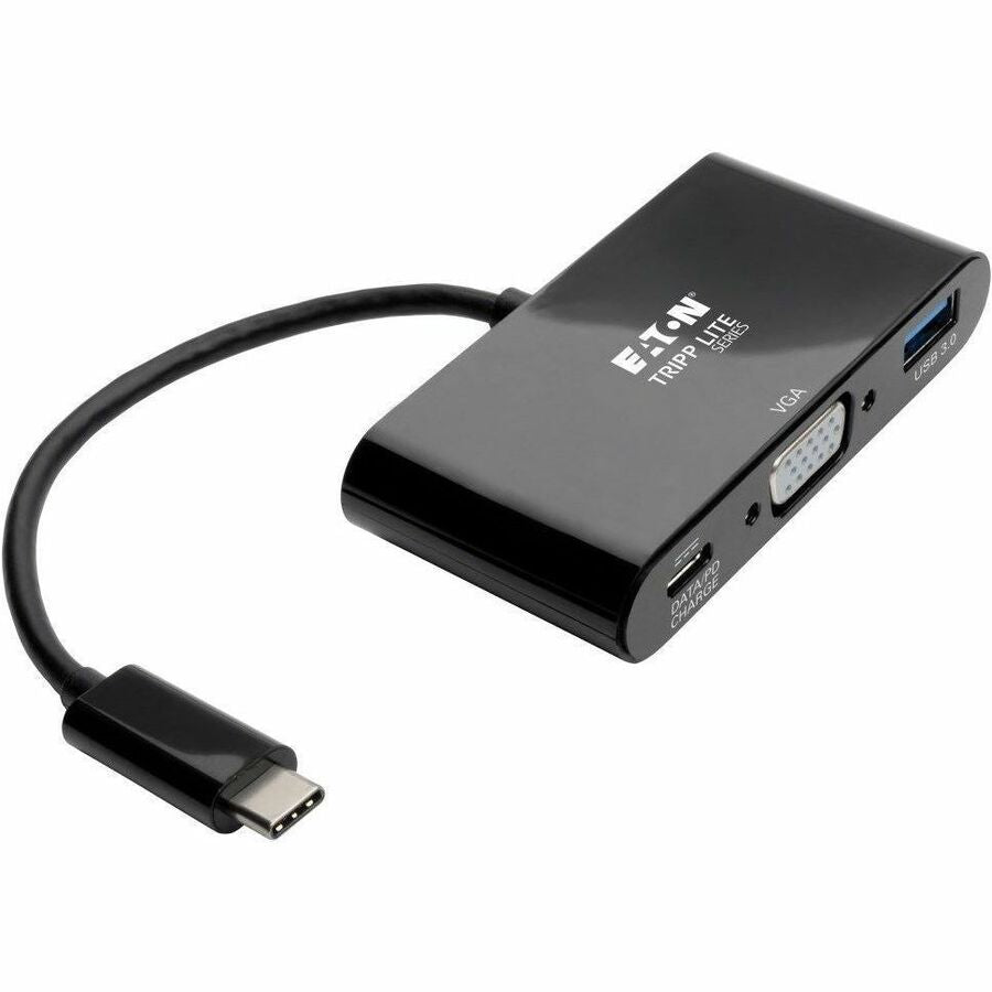 Tripp Lite USB C to VGA Multiport Adapter Converter w/ USB Hub PD Charging 1080p Black, Thunderbolt 3 Compatible, USB Type C, USB-C, USB Type-C - for Notebook/Tablet PC/Desktop PC/Smartphone - 60 W -  - U444-06N-VUB-C - eCommerce Business Prime