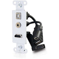 C2G Decorative HDMI Wall Plate with USB and 3.5mm White - White - Polyvinyl Chloride (PVC) - 1 x HDMI Port(s) - 1 x Mini-phone Port(s) - 39873 - eCommerce Business Prime