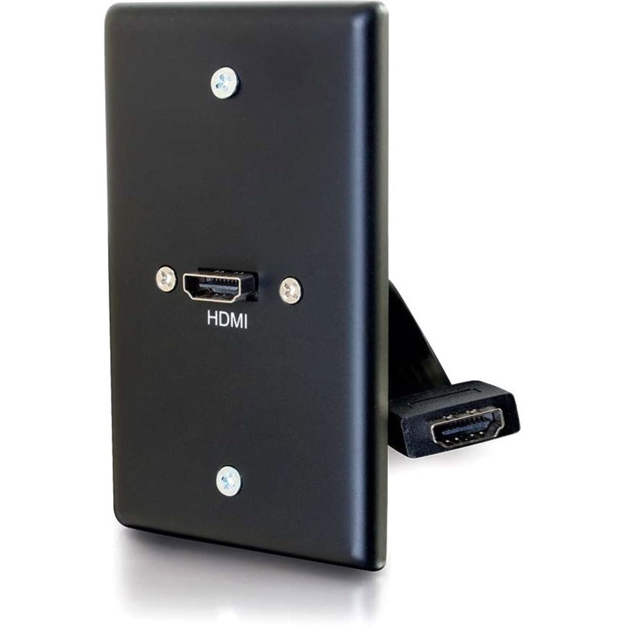 C2G Single Gang Wall Plate with HDMI Pigtail Black - 1-gang - Black - Aluminum, Polyvinyl Chloride (PVC) - 1 x HDMI Port(s) - 39878 - eCommerce Business Prime