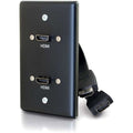 C2G Single Gang Wall Plate with Dual HDMI Pigtails Black - 1-gang - Black - Aluminum - 2 x HDMI Port(s) - 39879 - eCommerce Business Prime