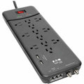 Tripp Lite Surge Protector Power Strip 12 Outlets, 2 USB Charging Ports Tel/Modem/Coax - 12 x NEMA 5-15R, 2 x USB - 1800 VA - 4320 J - 120 V AC Input - Phone/Fax/Modem/DSL, Coaxial Cable Line - TLP128TTUSBB - eCommerce Business Prime