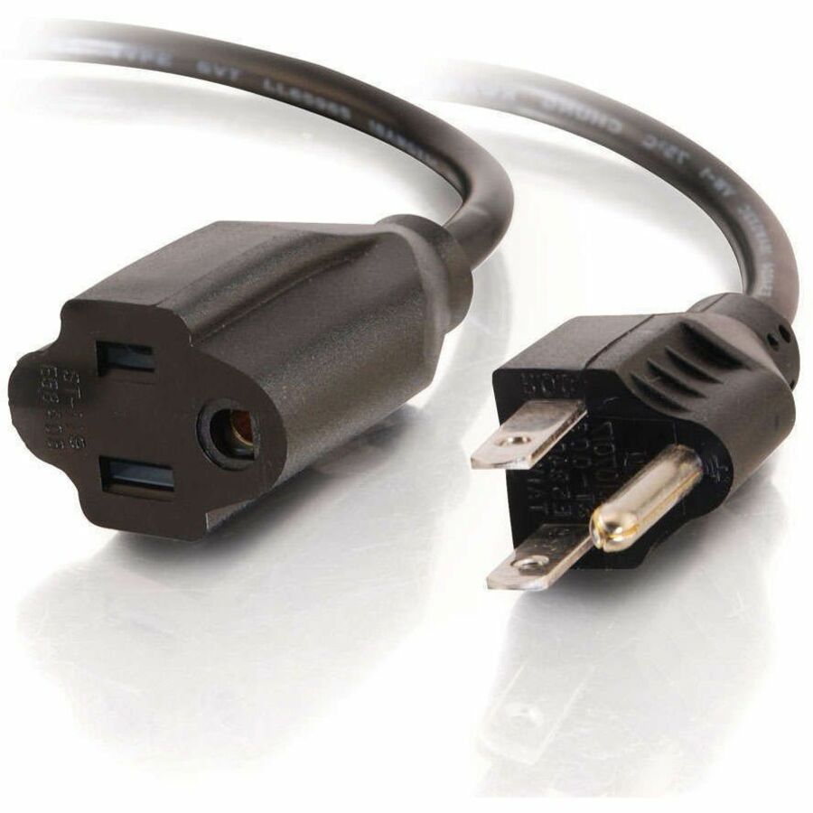 C2G 3ft Power Extension Cord - 18 AWG - NEMA 5-15P to NEMA 5-15R - 3ft 18 AWG Outlet Saver Power Extension Cord (NEMA 5-15P to NEMA 5-15R) (TAA Compliant) - 03114 - eCommerce Business Prime