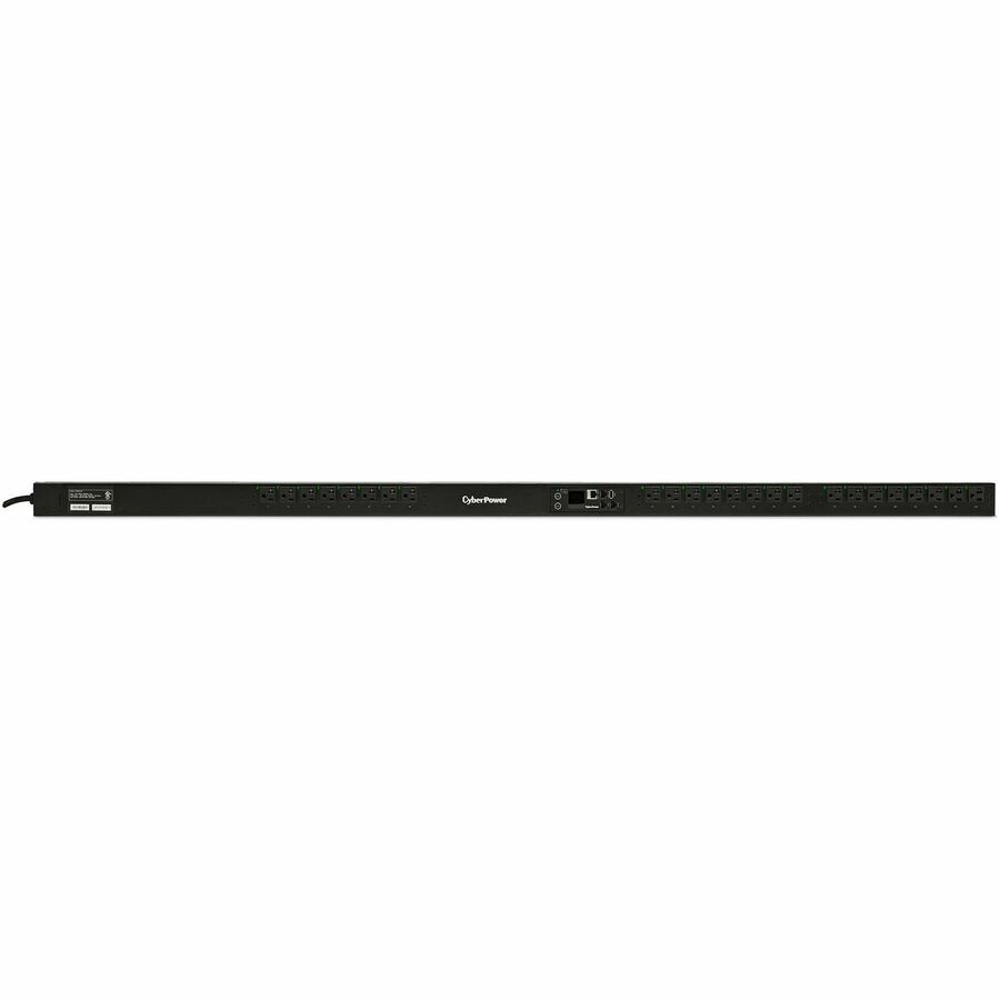 CyberPower PDU41101 100 - 120 VAC 20A Switched PDU - 24 Outlets, 10 ft, NEMA L5-20P (5-20P Adapter), Vertical, 0U, LCD, 3YR Warranty - PDU41101 - eCommerce Business Prime