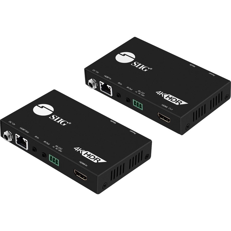 SIIG 4K HDR HDMI 2.0 HDBaseT Extender Over Single Cat5e/6 with RS-232 & IR - 100m - Bi-directional IR Sensors - TAA Compliant - CE-H23311-S1 - eCommerce Business Prime