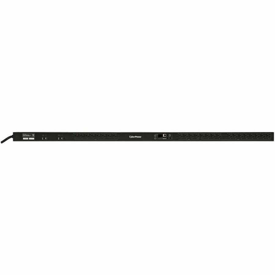 CyberPower PDU81102 100 - 120 VAC 30A Switched Metered-by-Outlet PDU - 24 Outlets, 24 ft, NEMA L5-30P, Vertical, 0U, LCD, 3YR Warranty - PDU81102 - eCommerce Business Prime