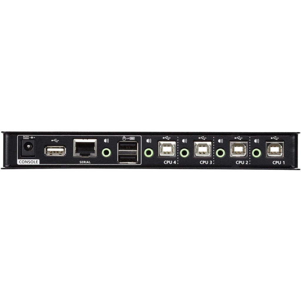 ATEN 4-port USB Boundless KM Switch - 4 Computer(s) - 1 Local User(s) - 1 x Network (RJ-45) - 8 x USB - Rack-mountable - CS724KM - eCommerce Business Prime