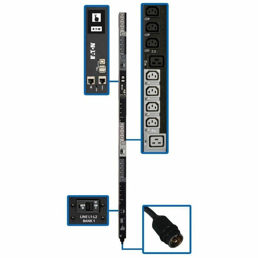 Tripp Lite PDU 3-Phase Switched 10kW 208/240V IEC 24 C13 6 C19 L21-30P TAA - Switched - NEMA L21-30P - 6 x IEC 60320 C19, 24 x IEC 60320 C13 - 230 V AC - 0U - Vertical - Rack Mount - Rack-mountable - ...  - PDU3EVS6L2130 - eCommerce Business Prime