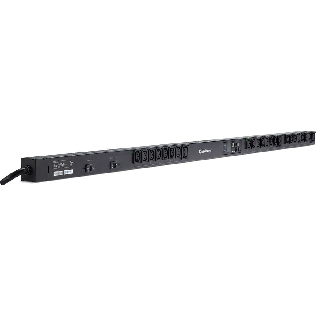 CyberPower PDU41105 200 - 240 VAC 30A Switched PDU - 24 Outlets, 24 ft, NEMA L6-30P, Vertical, 0U, LCD, 3YR Warranty - eCommerce Business Prime