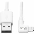 Tripp Lite Lightning to USB Sync Charge CAble Right-Angle for iPhones iPads Apple White 6ft 6' - Lightning/USB for iPod, iPad, iPhone, Wall Charger - 60 MB/s - 6 ft - 1 x Type A Male USB - 1 x Lightni...  - M100-006-LRA-WH - eCommerce Business Prime
